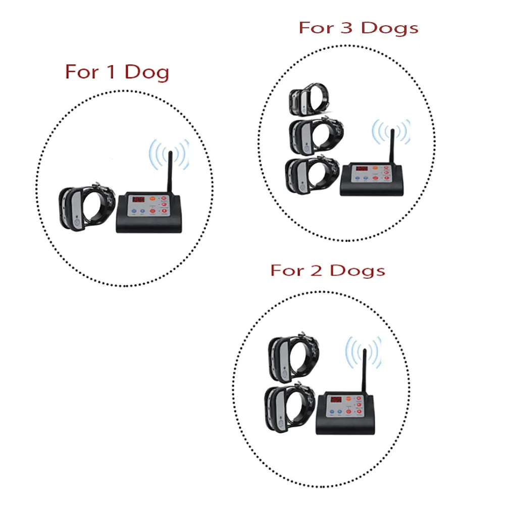 For 1/2/3 Dogs Pet Fence System With Remote for Dog Training Collar in Electronic 2 in 1 Wireless  within 300 meters Range