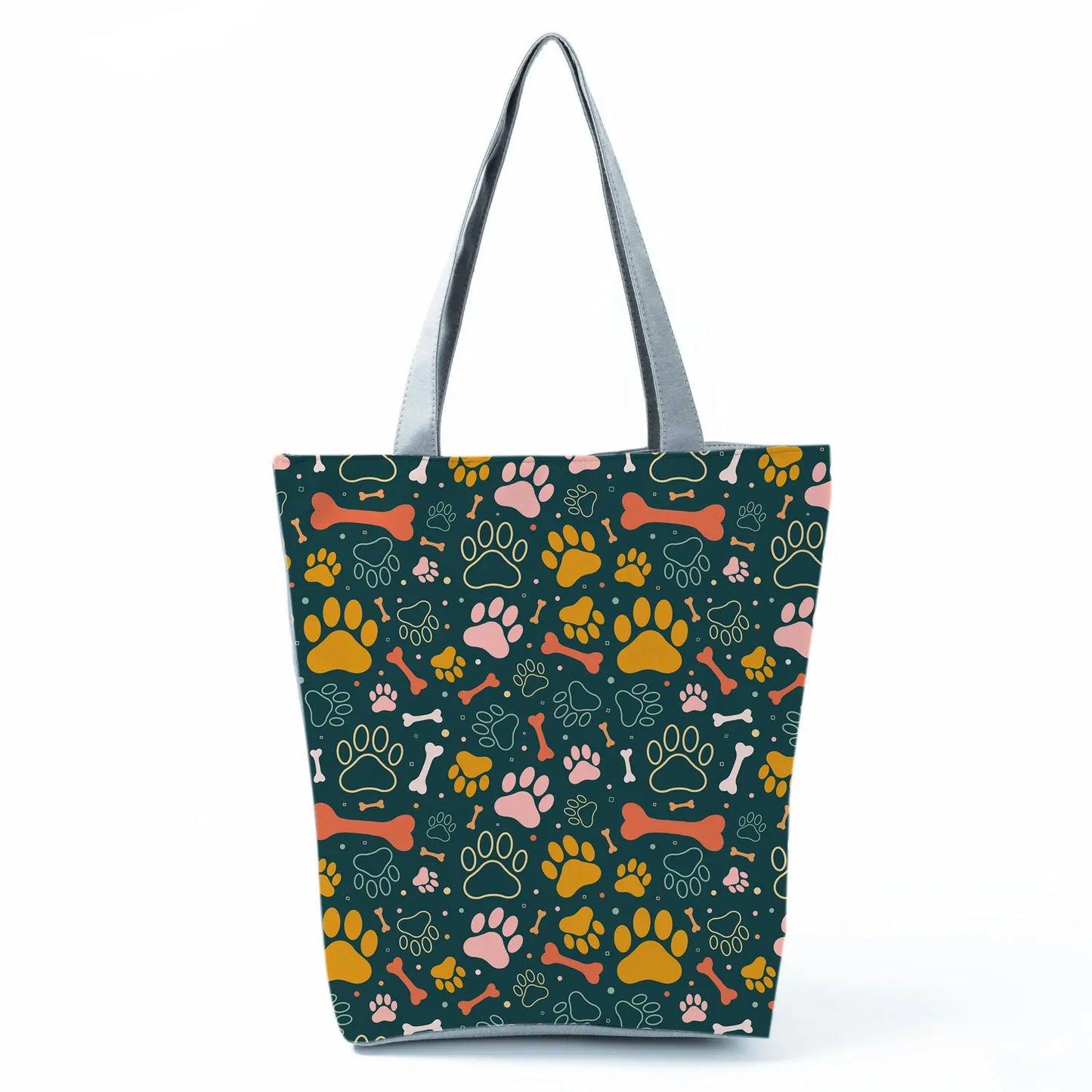 High Capacity Fashion Custom Gift Shoulder Bag Funny Shopping Bags Dog Paw Printed Beach Women's Tote Bag Eco Portable Handbags
