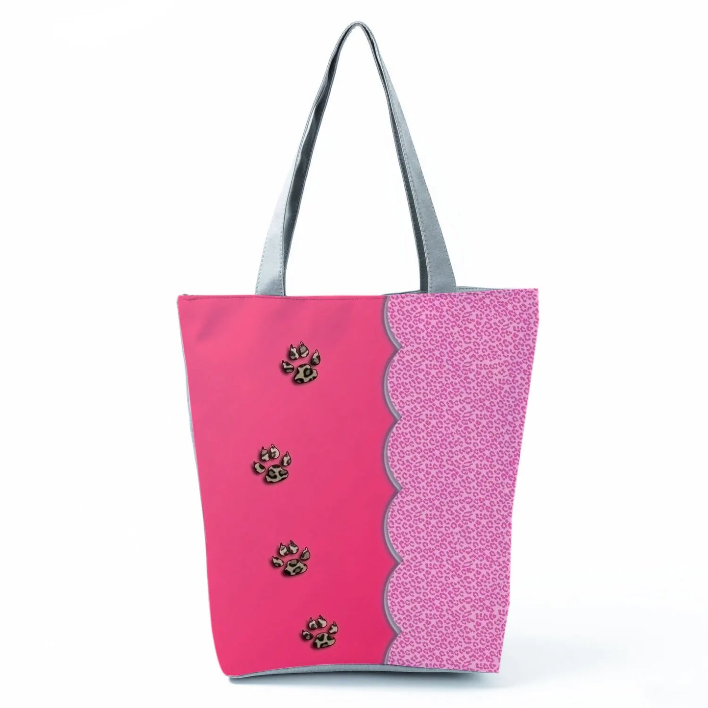 High Capacity Fashion Custom Gift Shoulder Bag Funny Shopping Bags Dog Paw Printed Beach Women's Tote Bag Eco Portable Handbags