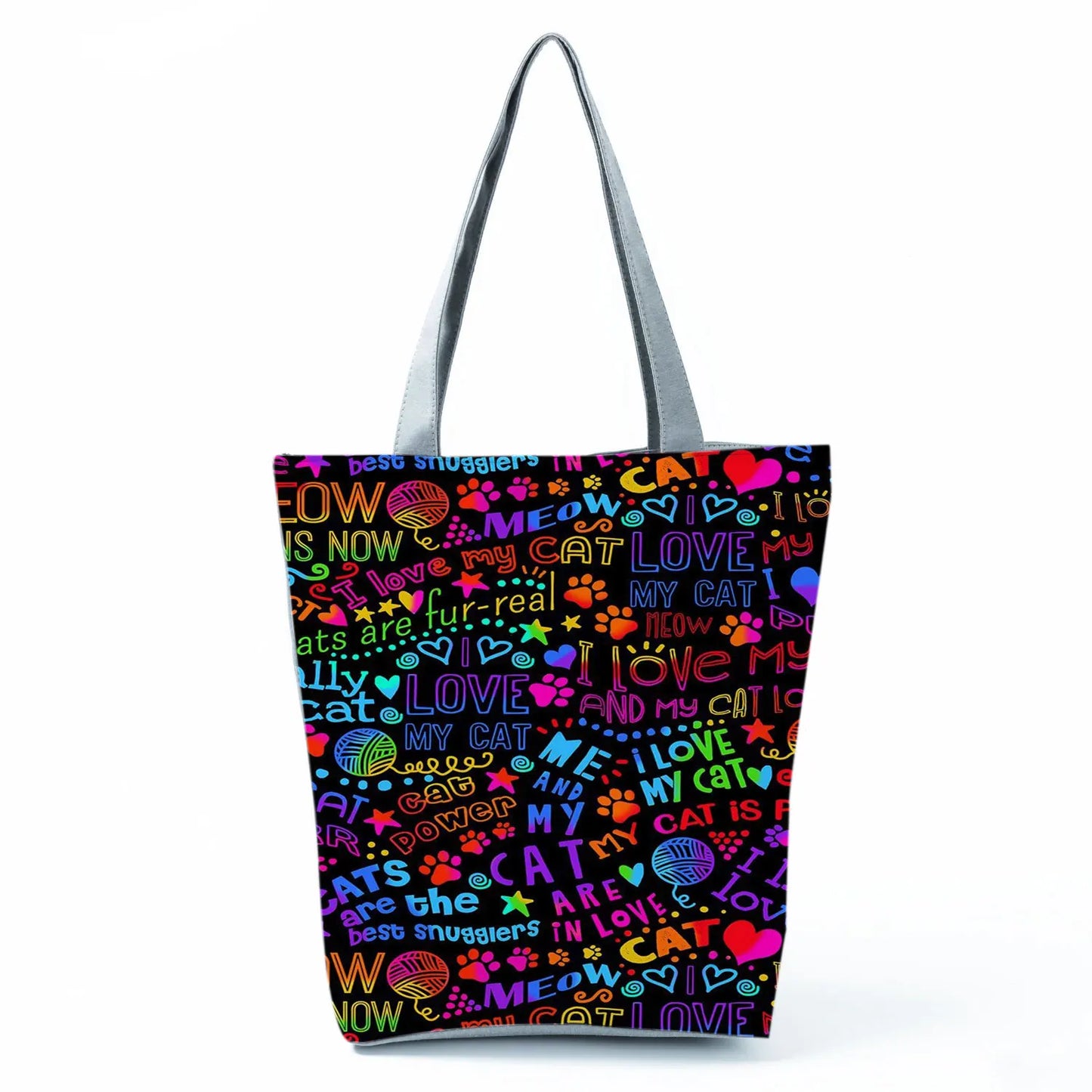High Capacity Fashion Custom Gift Shoulder Bag Funny Shopping Bags Dog Paw Printed Beach Women's Tote Bag Eco Portable Handbags