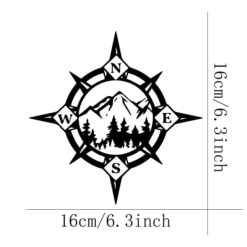 Camping Compass stickers,mountains and woods,Car Stickers, Vinyl Decals - For Cars, Trucks, Walls, Laptops, Windows, Motorcycles