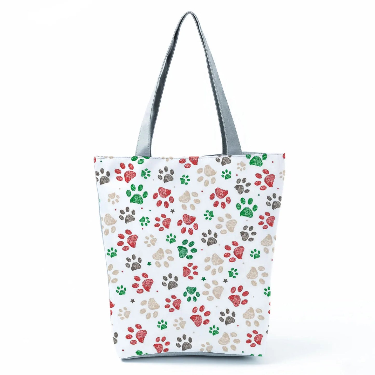 High Capacity Fashion Custom Gift Shoulder Bag Funny Shopping Bags Dog Paw Printed Beach Women's Tote Bag Eco Portable Handbags