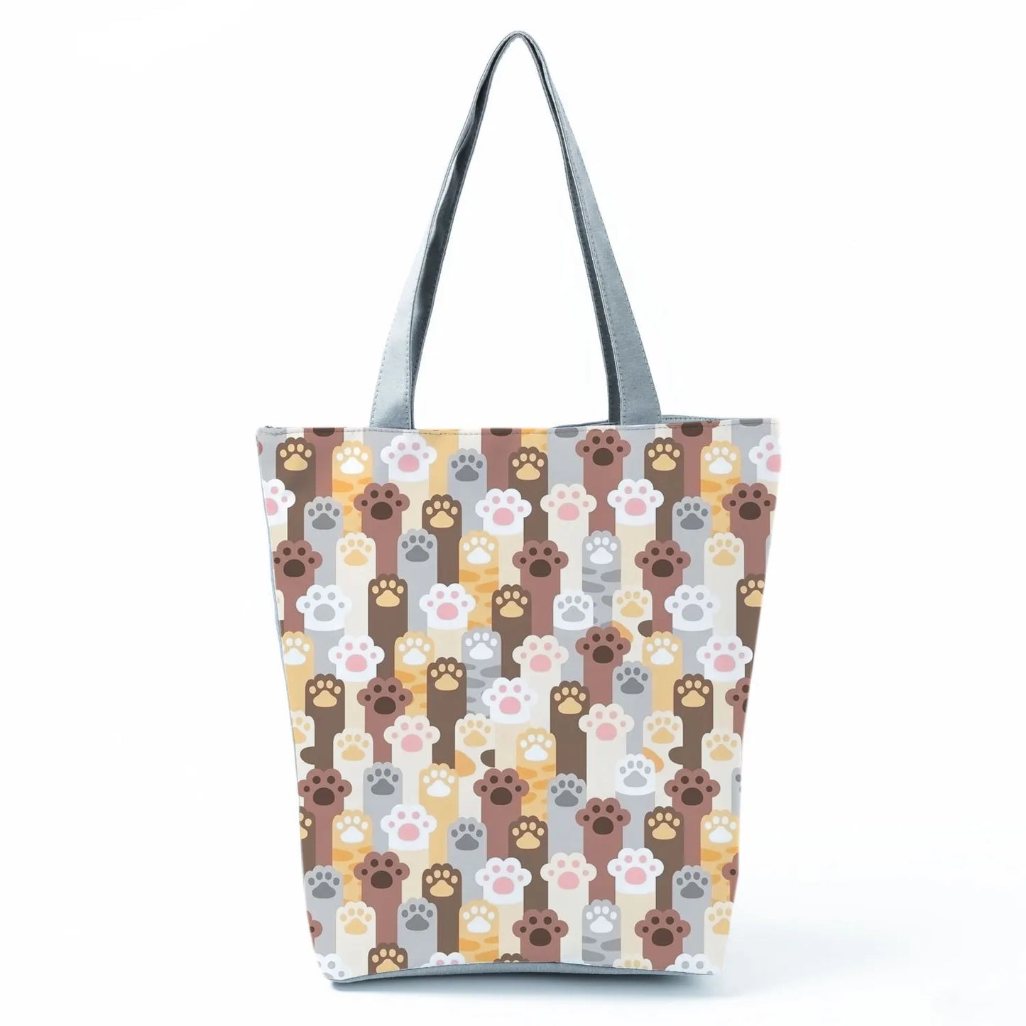 High Capacity Fashion Custom Gift Shoulder Bag Funny Shopping Bags Dog Paw Printed Beach Women's Tote Bag Eco Portable Handbags
