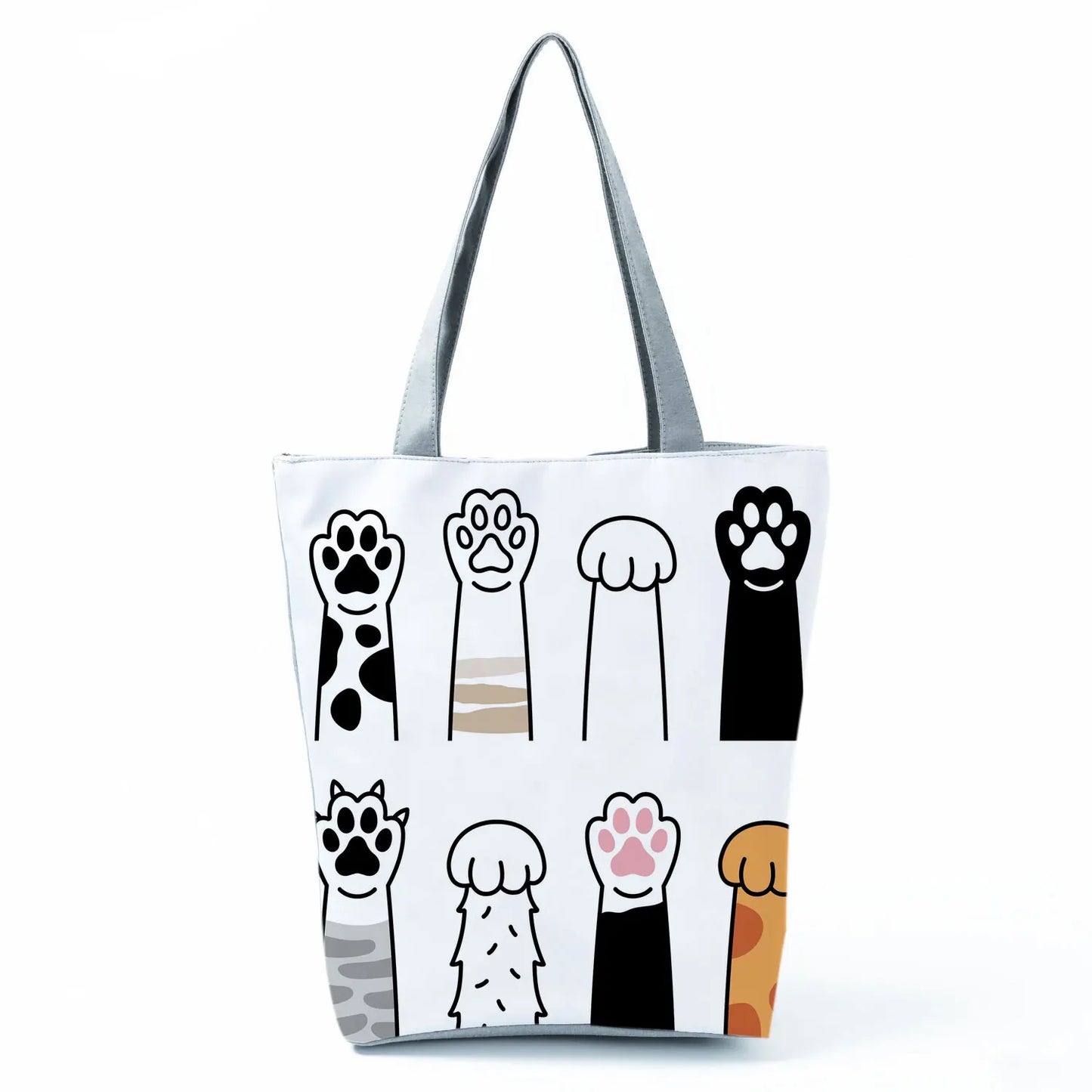 High Capacity Fashion Custom Gift Shoulder Bag Funny Shopping Bags Dog Paw Printed Beach Women's Tote Bag Eco Portable Handbags