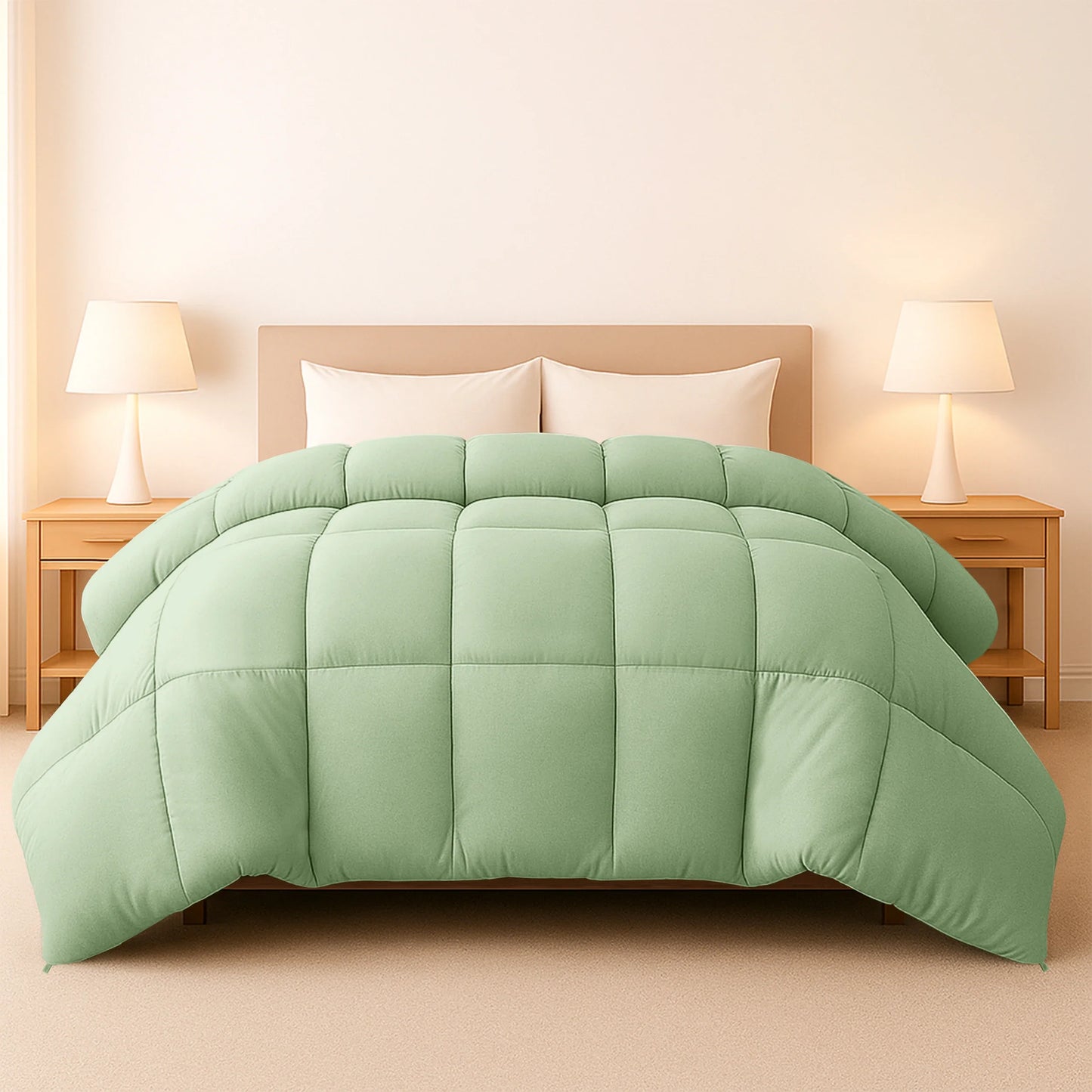 Decor Down Alternative Comforter – 1 Piece Fluffy Duvet Insert with Box Stitch Design – 102" x 90"