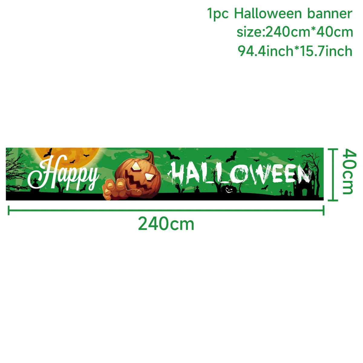 Happy Halloween Banner Bloody Bat Pumpkin Ghost Print Party Backdrop Hanging Banner Halloween Party Decoration For Home