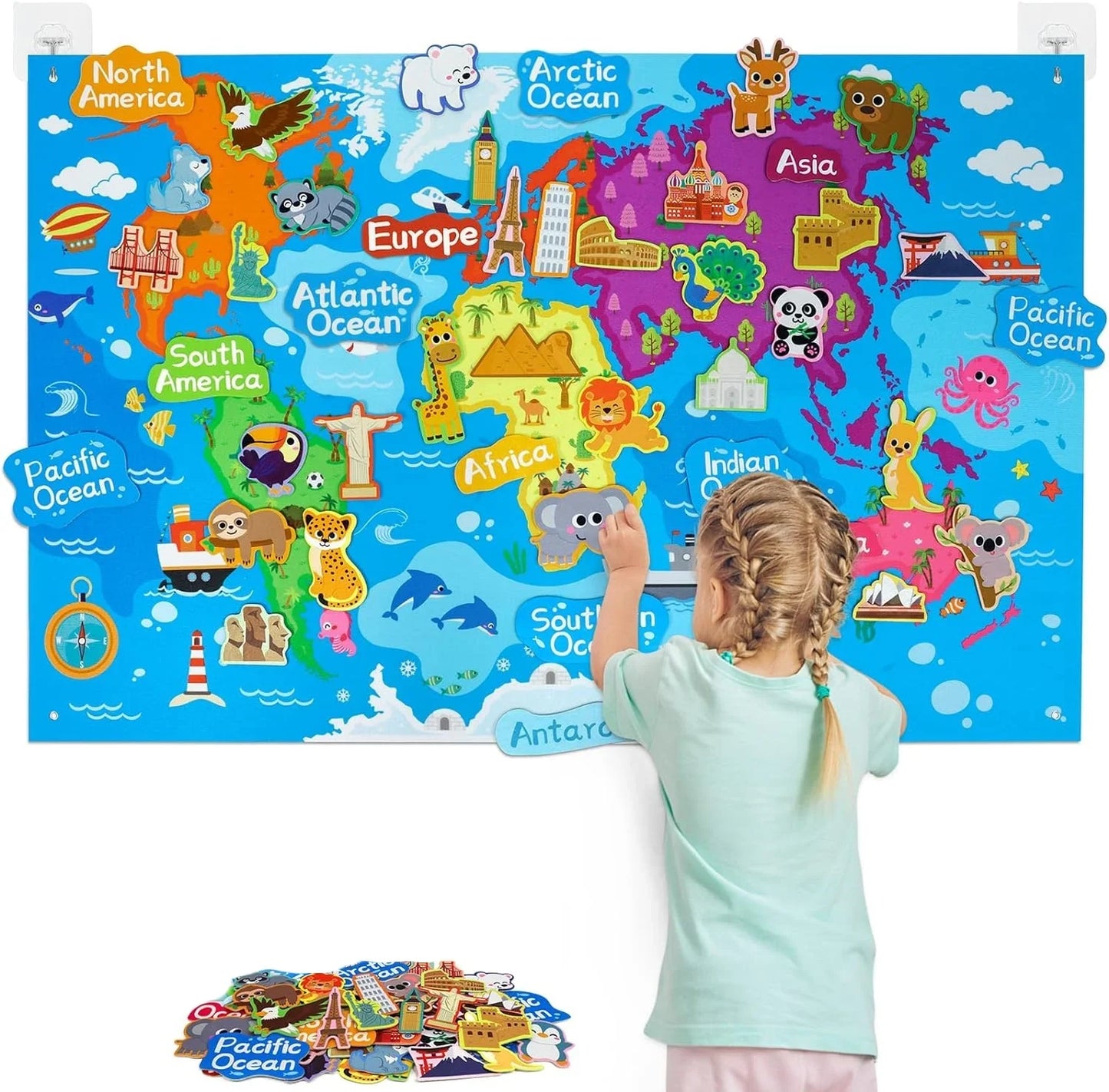 Montessori Felt Board Story Set Toys Preschool Learning Activities Board toys Outer Space Scientific Cognition Party Decorations