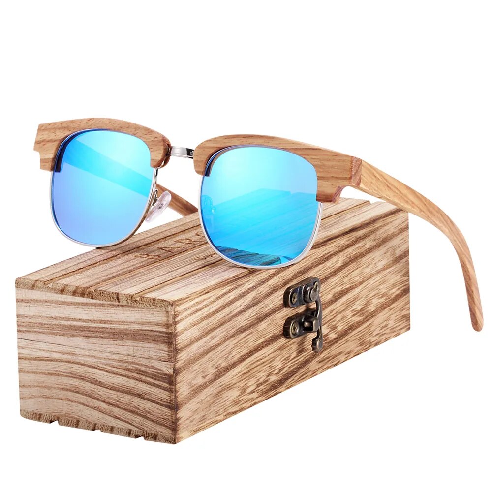 BARCUR Wood Gradient glass Women's Sunglasses Wooden Box free UV400 Protection Polarized oculos de sol feminino