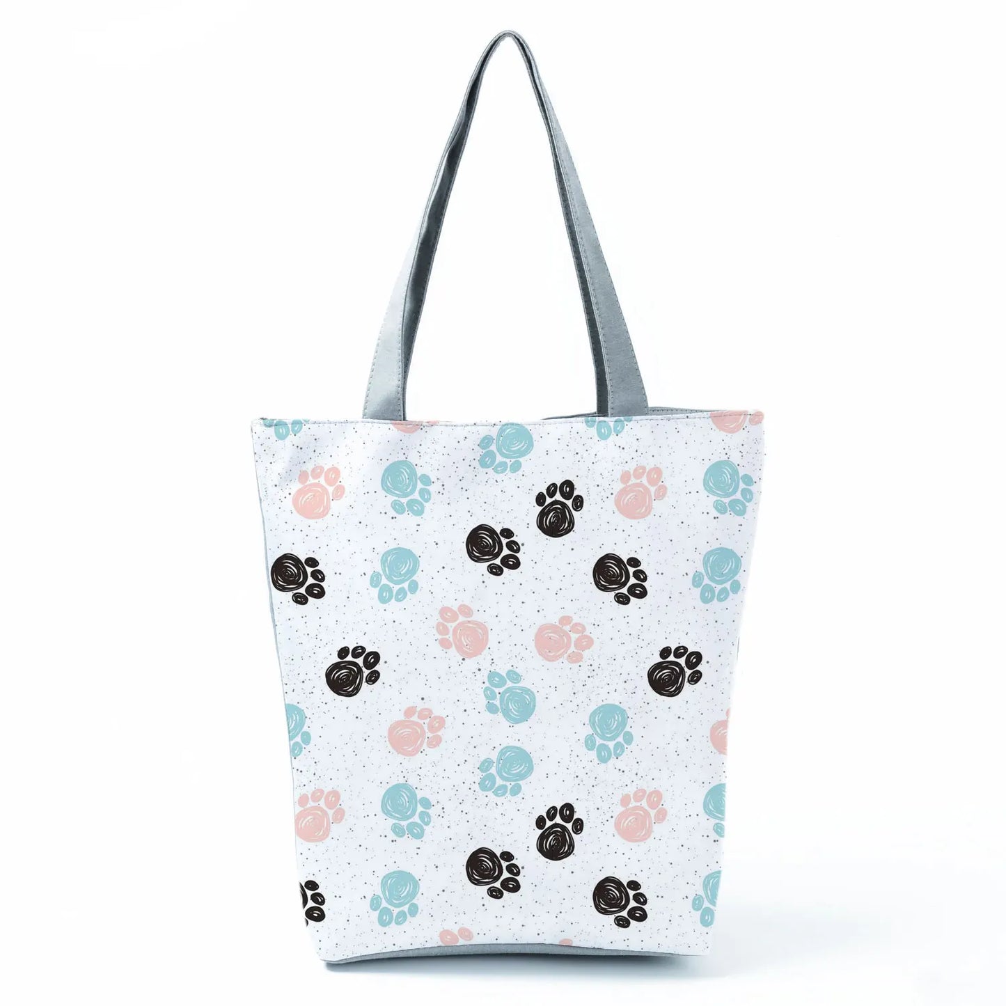 High Capacity Fashion Custom Gift Shoulder Bag Funny Shopping Bags Dog Paw Printed Beach Women's Tote Bag Eco Portable Handbags