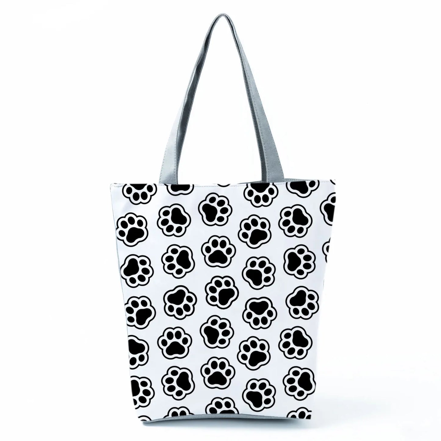 High Capacity Fashion Custom Gift Shoulder Bag Funny Shopping Bags Dog Paw Printed Beach Women's Tote Bag Eco Portable Handbags