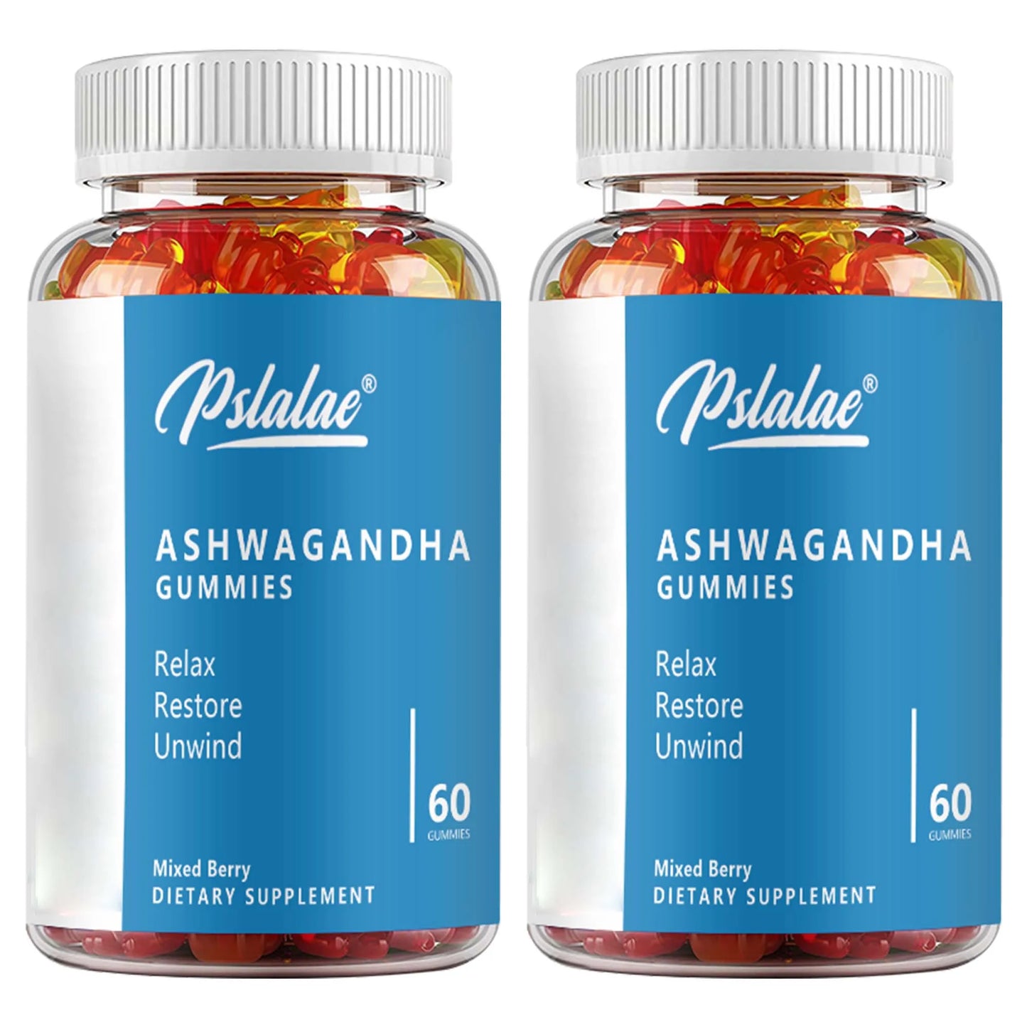Ashwagandha Gummies - Relieve Stress and Mood, Help The Brain Improve Memory, and Improve Sleep Health - 60 Gummies