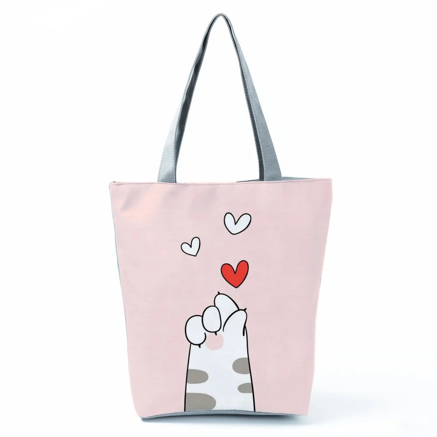 High Capacity Fashion Custom Gift Shoulder Bag Funny Shopping Bags Dog Paw Printed Beach Women's Tote Bag Eco Portable Handbags