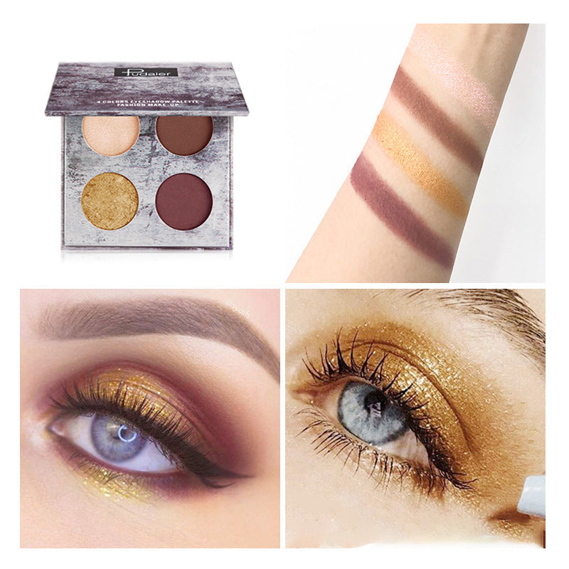 Pudaier Ink Landscape Four-color Eyeshadow Palette Matte Pearlescent Waterproof and Sweatproof Eyeshadow Makeup