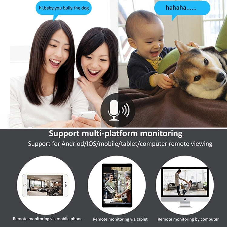 YH001 720P HD 1.0 MP Wireless IP Camera, Support Infrared Night Vision / Motion Detection / APP Control, UK Plug