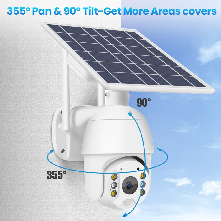 T16 1080P Full HD 4G (US Version) Network Monitoring Solar Powered Camera, Support PIR + Radar Alarm, Night Vision, Two Way Audio, TF Card