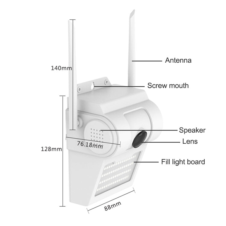 DP14 2.0 Million Pixels 1080P HD Wall Lamp Smart Camera, Support Full-color Night Vision / Motion Detection / Voice Intercom / TF Card, EU Plug