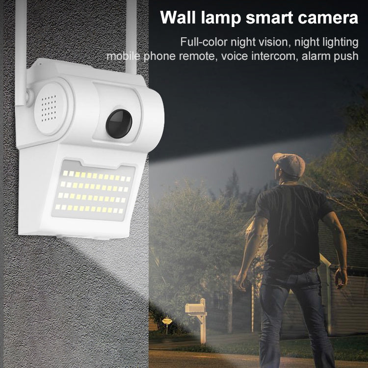 DP14 2.0 Million Pixels 1080P HD Wall Lamp Smart Camera, Support Full-color Night Vision / Motion Detection / Voice Intercom / TF Card, UK Plug