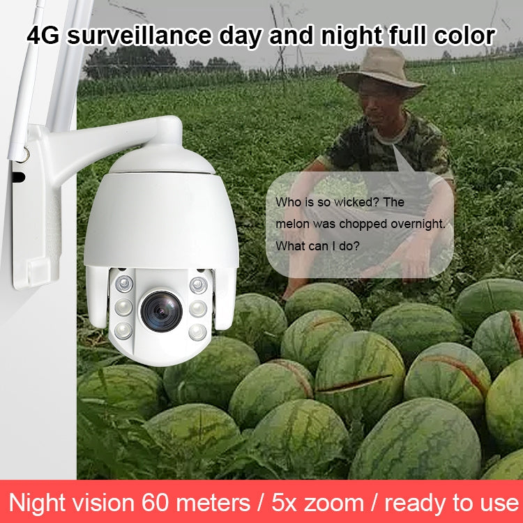 QX2 4G (US Version) 1080P HD 360 Degrees Panoramic Day and Night Full-color IP66 Waterproof Smart Camera, Support Motion Detection / Two-way Voice / TF Card, EU Plug