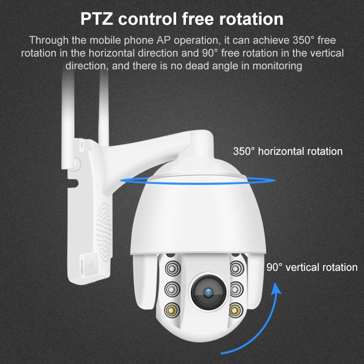 QX2 4G (EU Version) 1080P HD 360 Degrees Panoramic Day and Night Full-color IP66 Waterproof Smart Camera, Support Motion Detection / Two-way Voice / TF Card, EU Plug