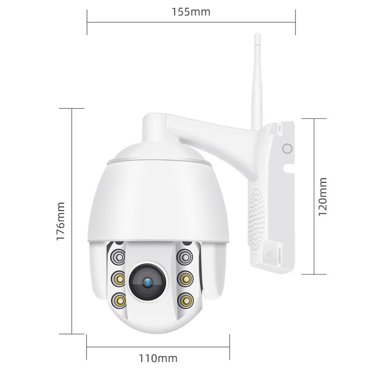 QX2 1080P HD 360 Degrees Panoramic WiFi Day and Night Full-color IP66 Waterproof Smart Camera, Support Motion Detection / Two-way Voice / TF Card, EU Plug