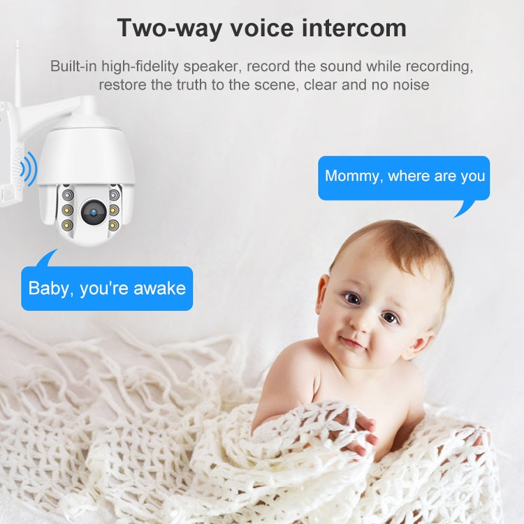 QX2 1080P HD 360 Degrees Panoramic WiFi Day and Night Full-color IP66 Waterproof Smart Camera, Support Motion Detection / Two-way Voice / TF Card, EU Plug