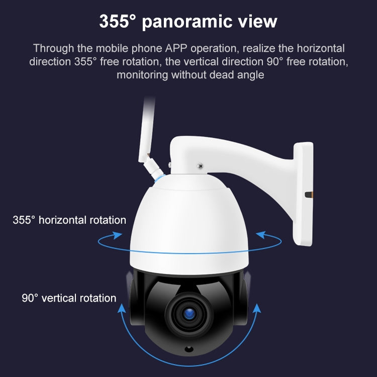 QX5 4G (EU Version) 2.0 Million Pixels 1080P HD 20X Zoom Dome Smart Camera, Support Infrared Night Vision / Motion Detection / Voice Intercom / TF Card, EU Plug