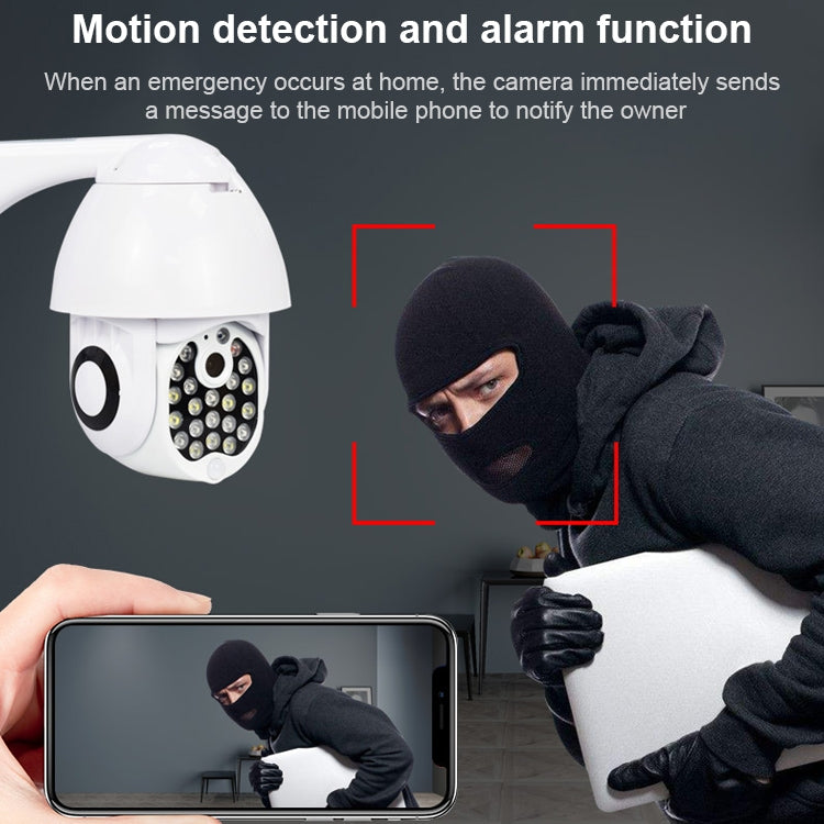 QX17 2 Million Pixels WiFi High-definition Surveillance Camera Outdoor Dome Camera, Support Night Vision & Two-way Voice & Motion Detection(UK Plug)