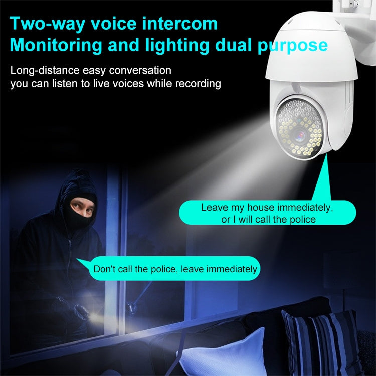 QX38 1080P WiFi High-definition Surveillance Camera Outdoor Dome Camera, Support Night Vision & Two-way Voice & Motion Detection(EU Plug)