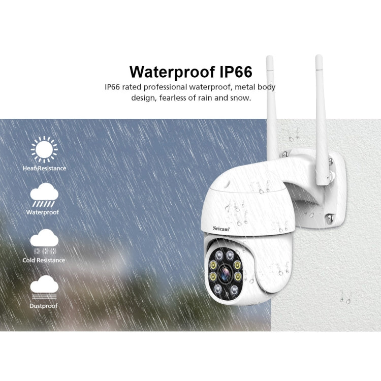 Sricam SP028 1080P HD Outdoor PTZ Camera, Support Two Way Audio / Motion Detection / Humanoid Detection / Color Night Vision / TF Card, EU Plug