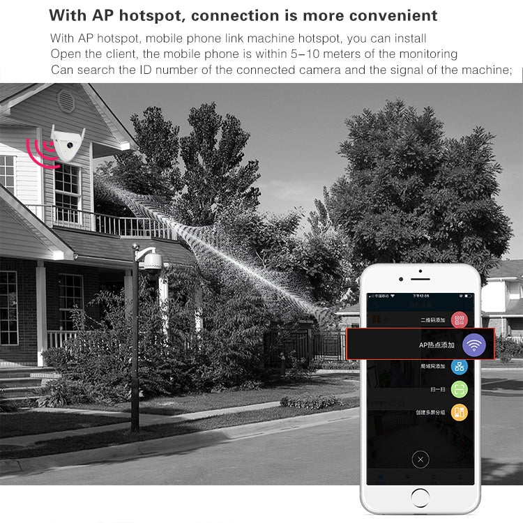 DP16 2.0 Megapixel 42 LEDs Garden Light Smart Camera, Support Motion Detection / Night Vision / Voice Intercom / TF Card, EU Plug