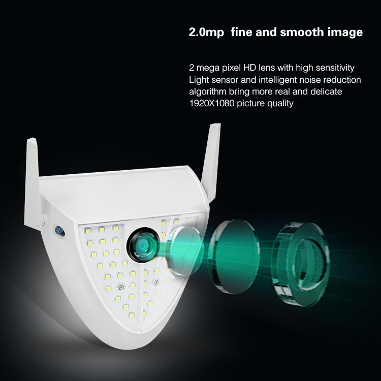 DP16 2.0 Megapixel 42 LEDs Garden Light Smart Camera, Support Motion Detection / Night Vision / Voice Intercom / TF Card, EU Plug