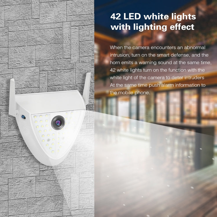 DP16 2.0 Megapixel 42 LEDs Garden Light Smart Camera, Support Motion Detection / Night Vision / Voice Intercom / TF Card, EU Plug