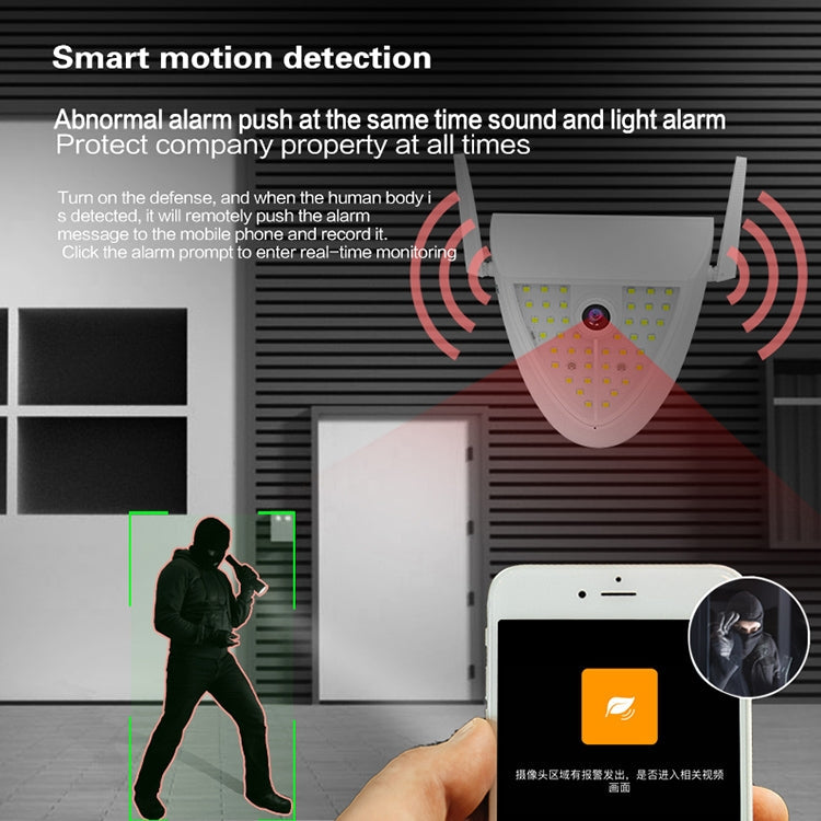 DP16 2.0 Megapixel 42 LEDs Garden Light Smart Camera, Support Motion Detection / Night Vision / Voice Intercom / TF Card, UK Plug