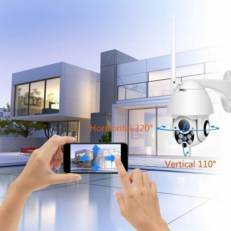 Wireless Surveillance Camera HD PTZ Home Security Outdoor IP66 Waterproof Network Dome Camera, Support Night Vision & Motion Detection & TF Card, EU Plug