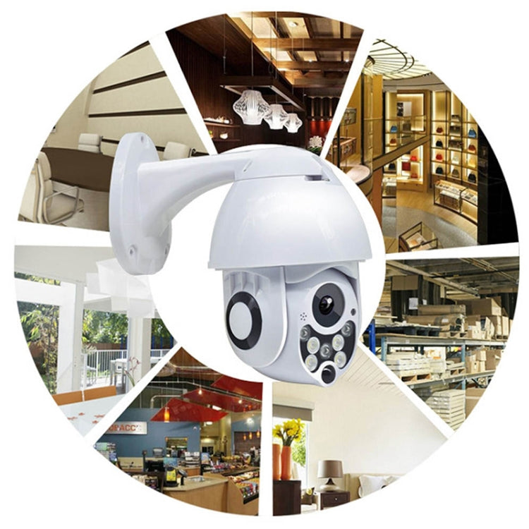 Wireless Surveillance Camera HD PTZ Home Security Outdoor IP66 Waterproof Network Dome Camera, Support Night Vision & Motion Detection & TF Card, UK Plug