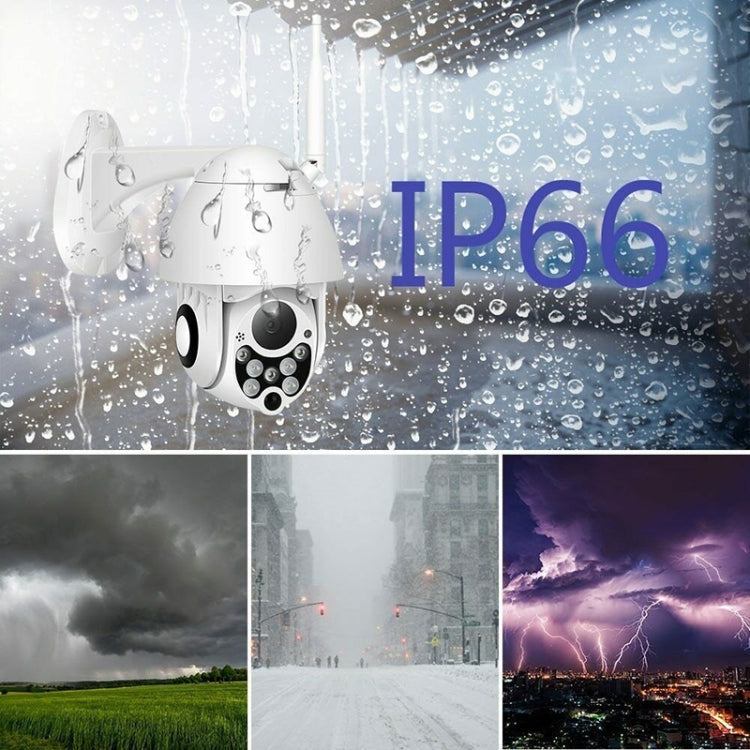 Wireless Surveillance Camera HD PTZ Home Security Outdoor IP66 Waterproof Network Dome Camera, Support Night Vision & Motion Detection & TF Card, EU Plug