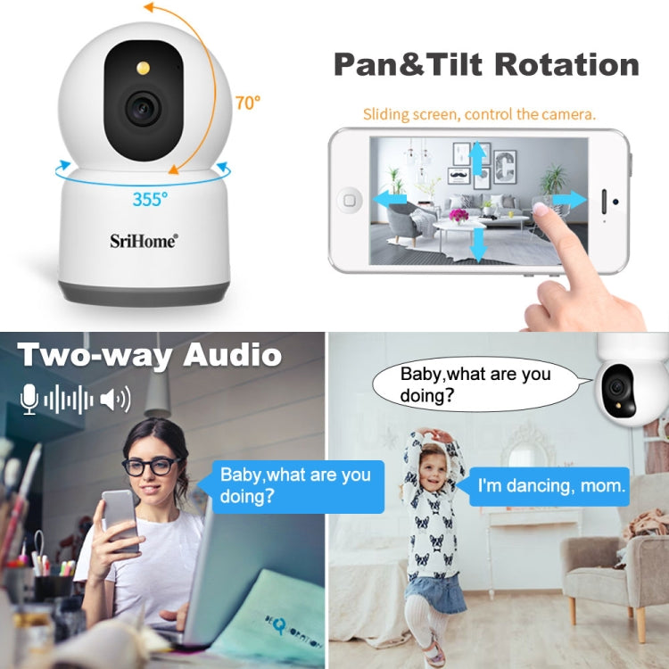 SirHome SH038 5MP QHD 5G WiFi IP Camera, Support Night Color & Motion Detection & Two Way Talk & Human Detection & TF Card, UK Plug