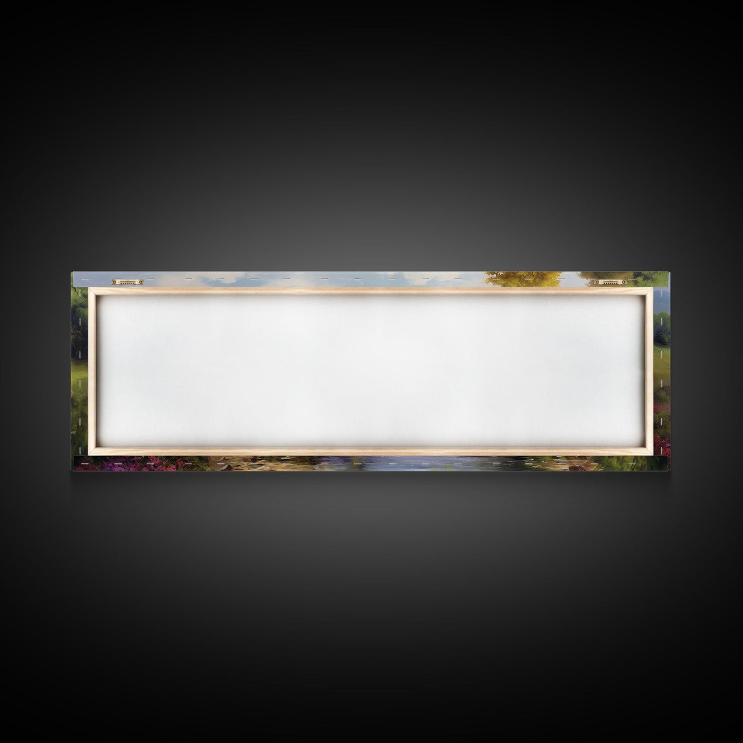 The Meadow, Framed Canvas Print, Framed Wall Art, Large Watercolor Painting, Panoramic Landscape Art Print, Modern Landscape Original Art