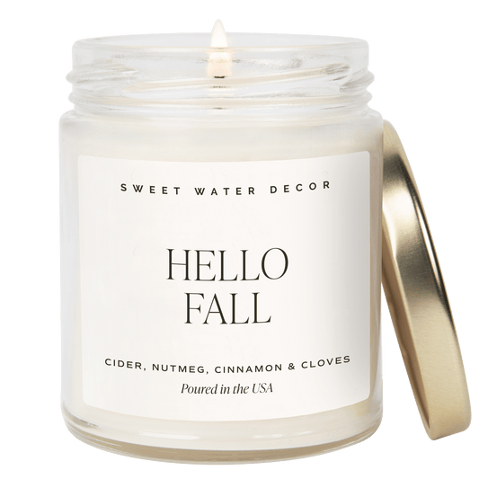Hello Fall Soy Candle - Clear Jar - 9 oz