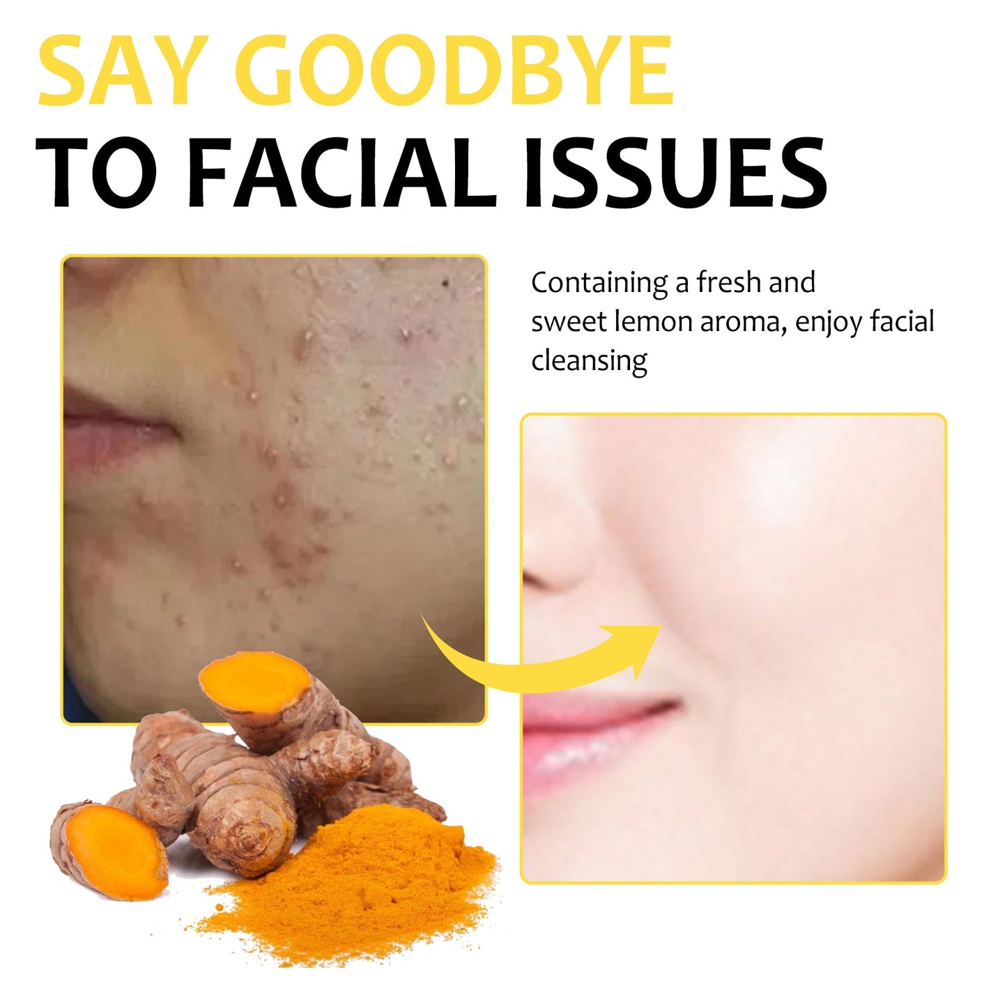 Turmeric Cleansing Pad Deeply Cleanses Skin, Removes Dirt, Controls Oil And Softens Exfoliated And Tender Ski