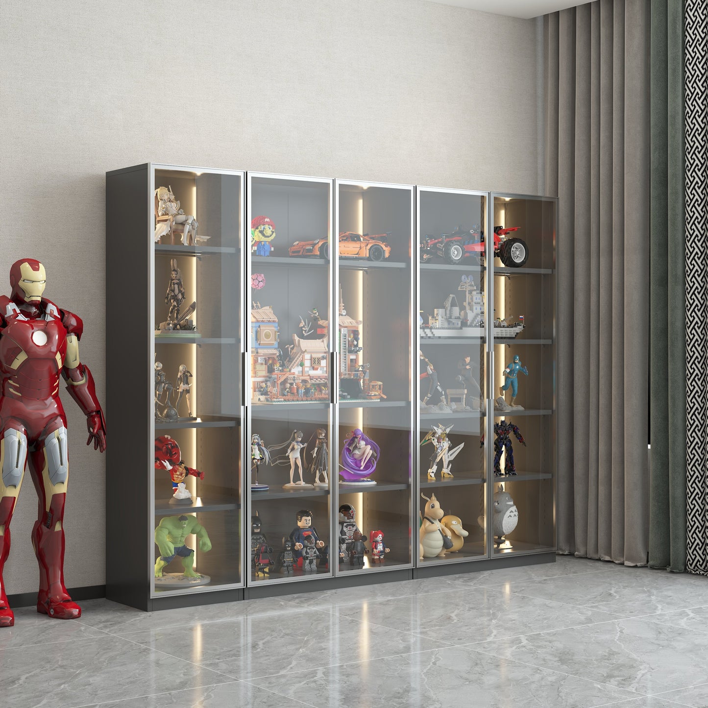 Single door display cabinet