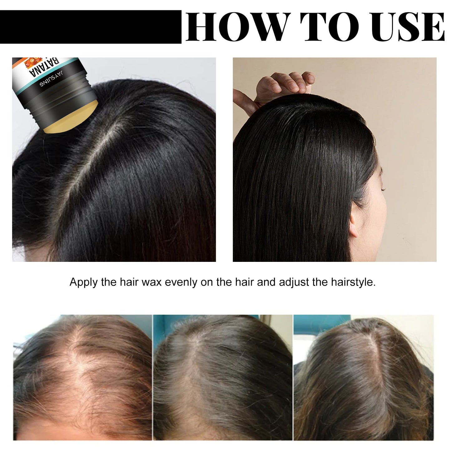 Batana Hair Wax Stick Shape Lasting Styling Broken Hair Care Fluffy Natural Gloss Hair Wax Stick