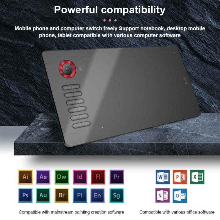 VEIKK A15PRO 10x6 inch 5080 LPI Type-C Interface Smart Touch Electronic Graphic Tablet