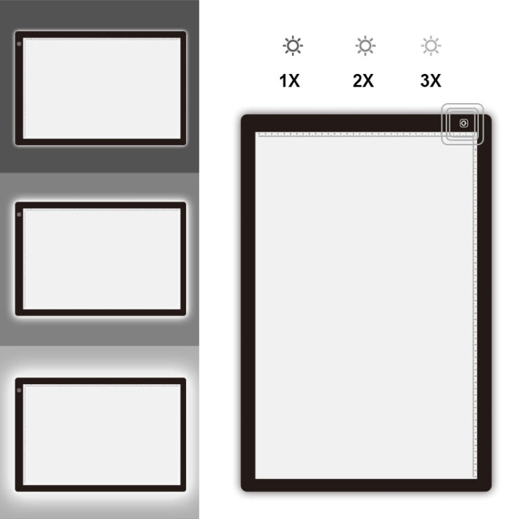 23W 12V LED Three Level of Brightness Dimmable A2 Acrylic Copy Boards Anime Sketch Drawing Sketchpad, EU Plug, EU Plug