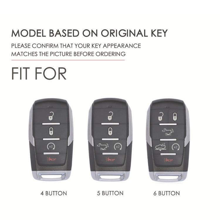 For Dodge Ram 5-button C162 Car Key Leather Protective Case, 5-button