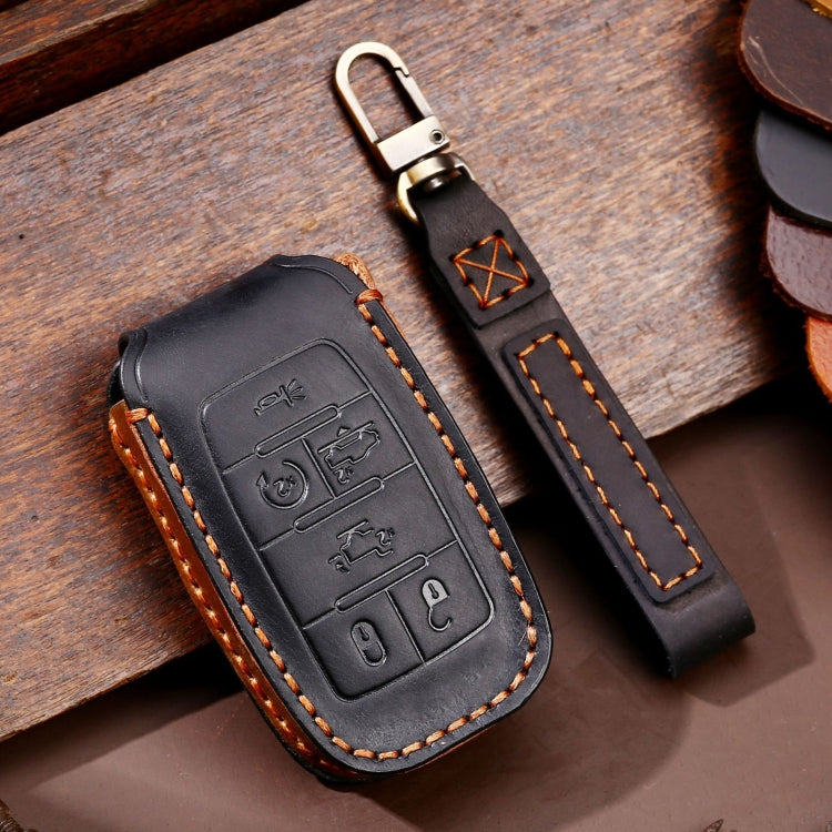 For Dodge Ram 6-button C163 Car Key Leather Protective Case, 6-button