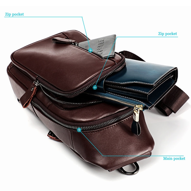 6027 Men Crossbody Bag Casual Multi-function Shoulder Waist Bag