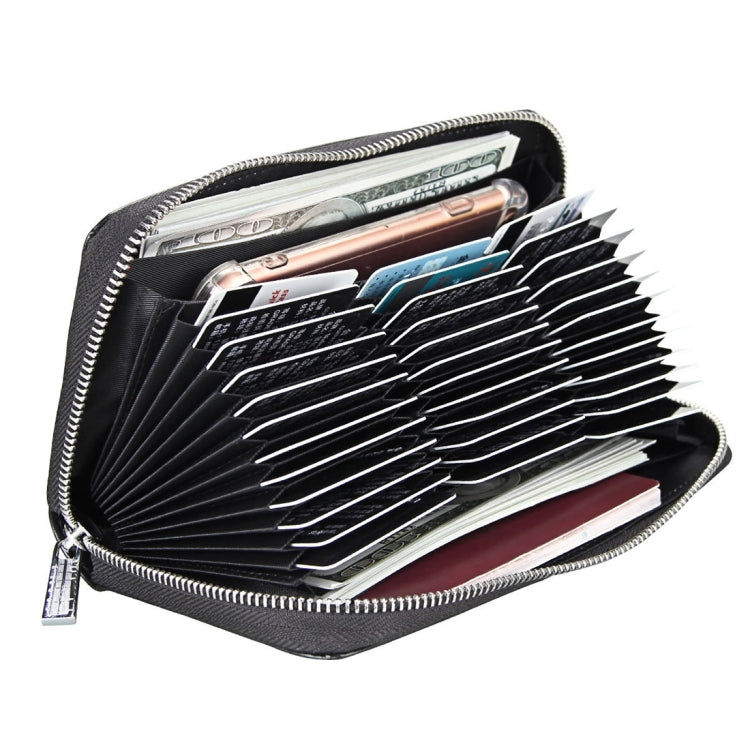 Antimagnetic RFID Large Capacity Long Style Genuine Leather Passport Package / Multifunctional and Many Card Slots Card Package