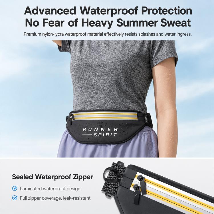 Yesido WB67 Double Zip Running Waist Bag IPX6 Waterproof Reflective Large Capacity Pouch for Sports