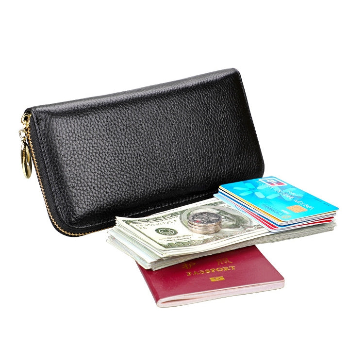 906 Antimagnetic RFID Litchi Texture Women Large Capacity Hand Wallet Purse Phone Bag with Card Slots